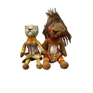 Lion King plush toys (2) Simba and Nala, 10"and 12"tall, Broadway musical